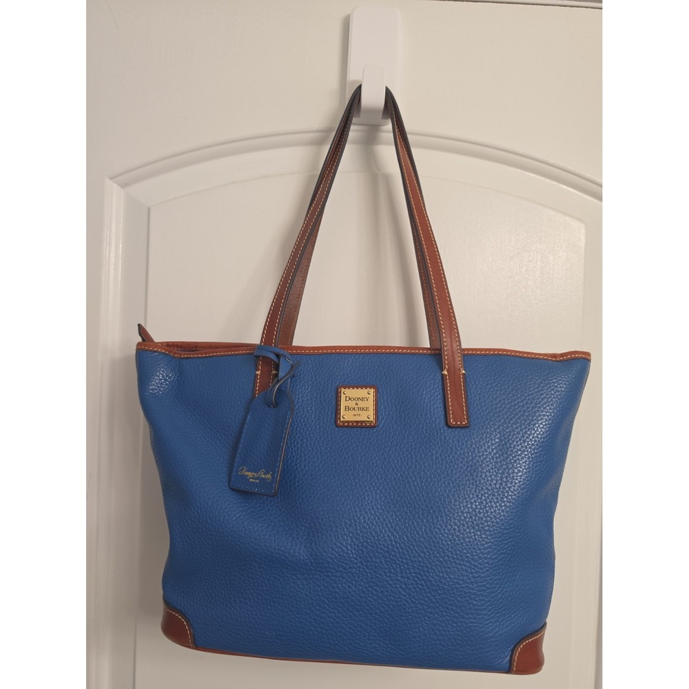 Blue Dooney Bourke Charleston Pebble Grain Leather